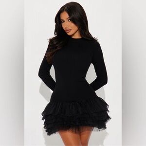 Elegant Black Ruffle Dress
